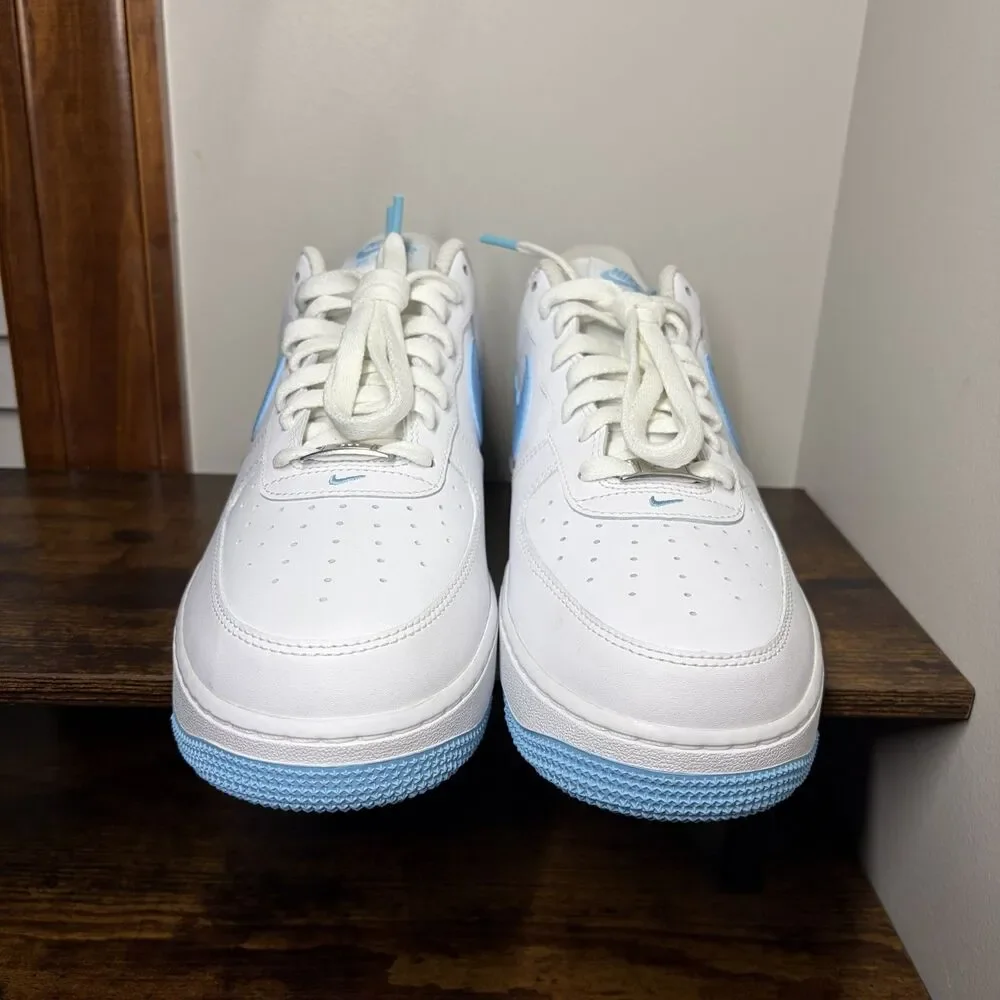 Size 10.5 - Nike Air Force 1 Low '07 White Aquarius Blue (Brand New)